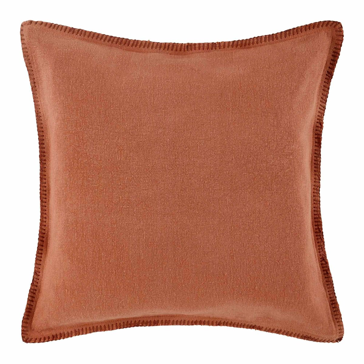 housse de coussin en Lin lavé à finition point de feston NINO argile et feston, MADURA