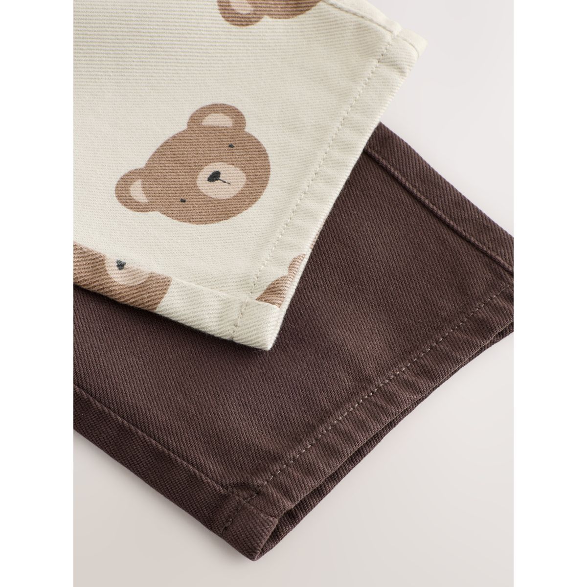 Pantalon large à enfiler, lot de 2 marron, NEXT