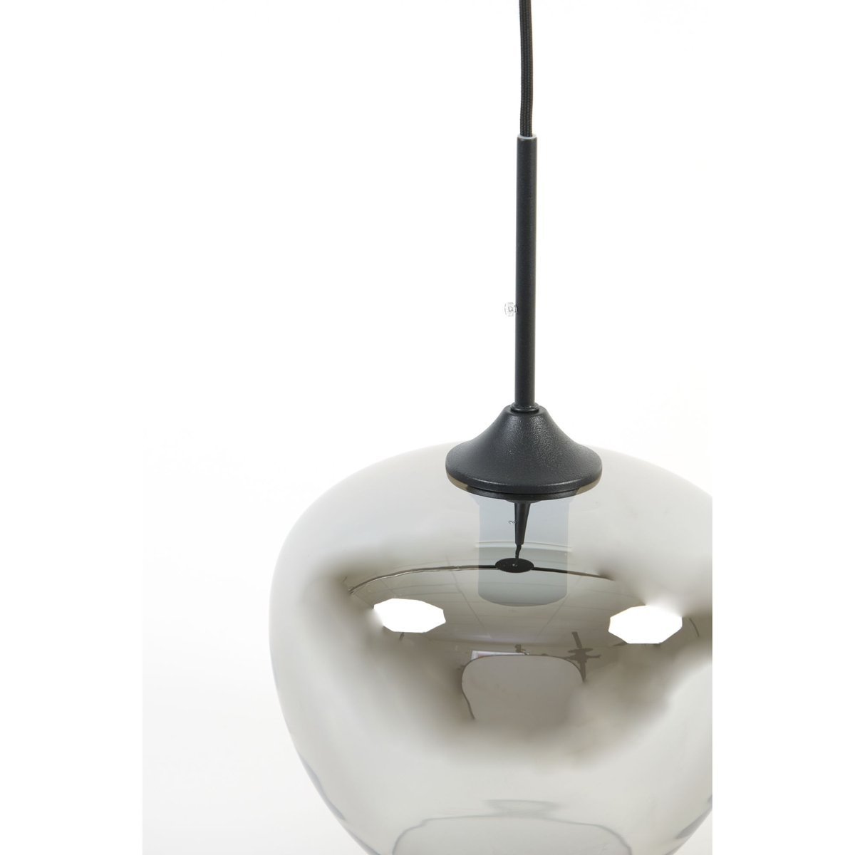 Lampe Suspendue Verre MAYSON fumée, LIGHT & LIVING 