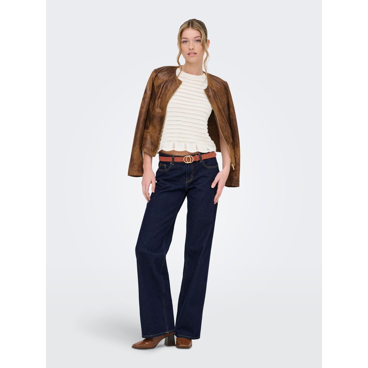 Jean À Jambe Large dark blue denim, ONLY