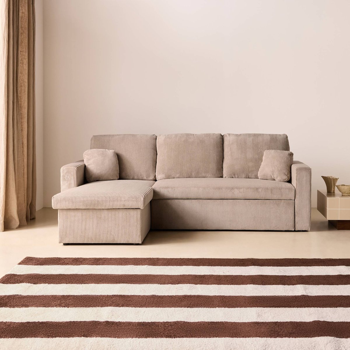 Tapis intérieur rectangulaire contemporain PABLO marron / blanc, SWEEEK