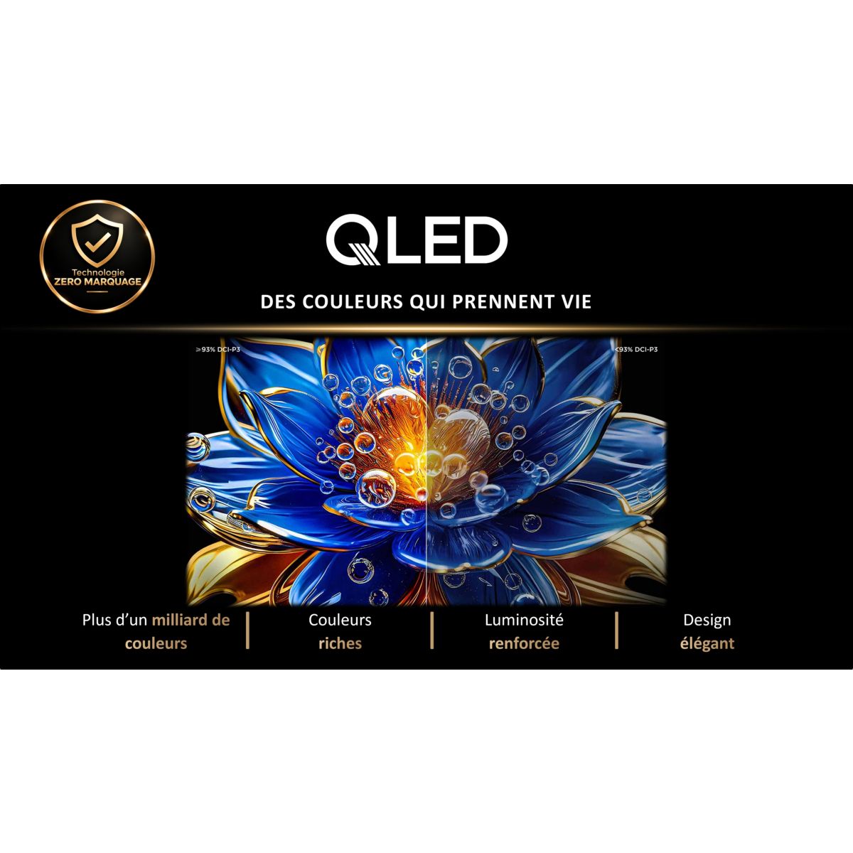 TV QLED 65T69C (2026) 65" (165 cm) couleur unique, TCL
