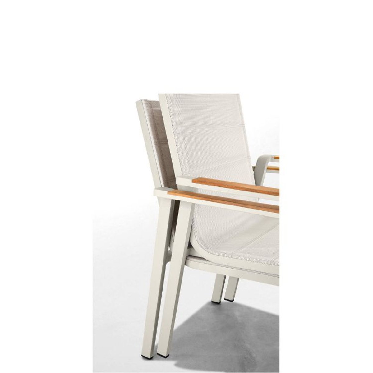 Ensemble repas extensible en aluminium et teck, NOFFY beige, AU JARDIN DE CHLOÉ