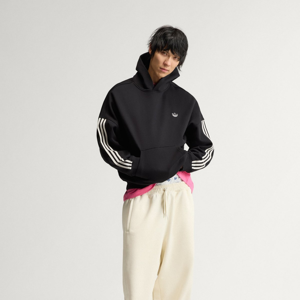 Sweat-Shirt À Capuche 3 Bandes Adisignature noir, adidas Originals