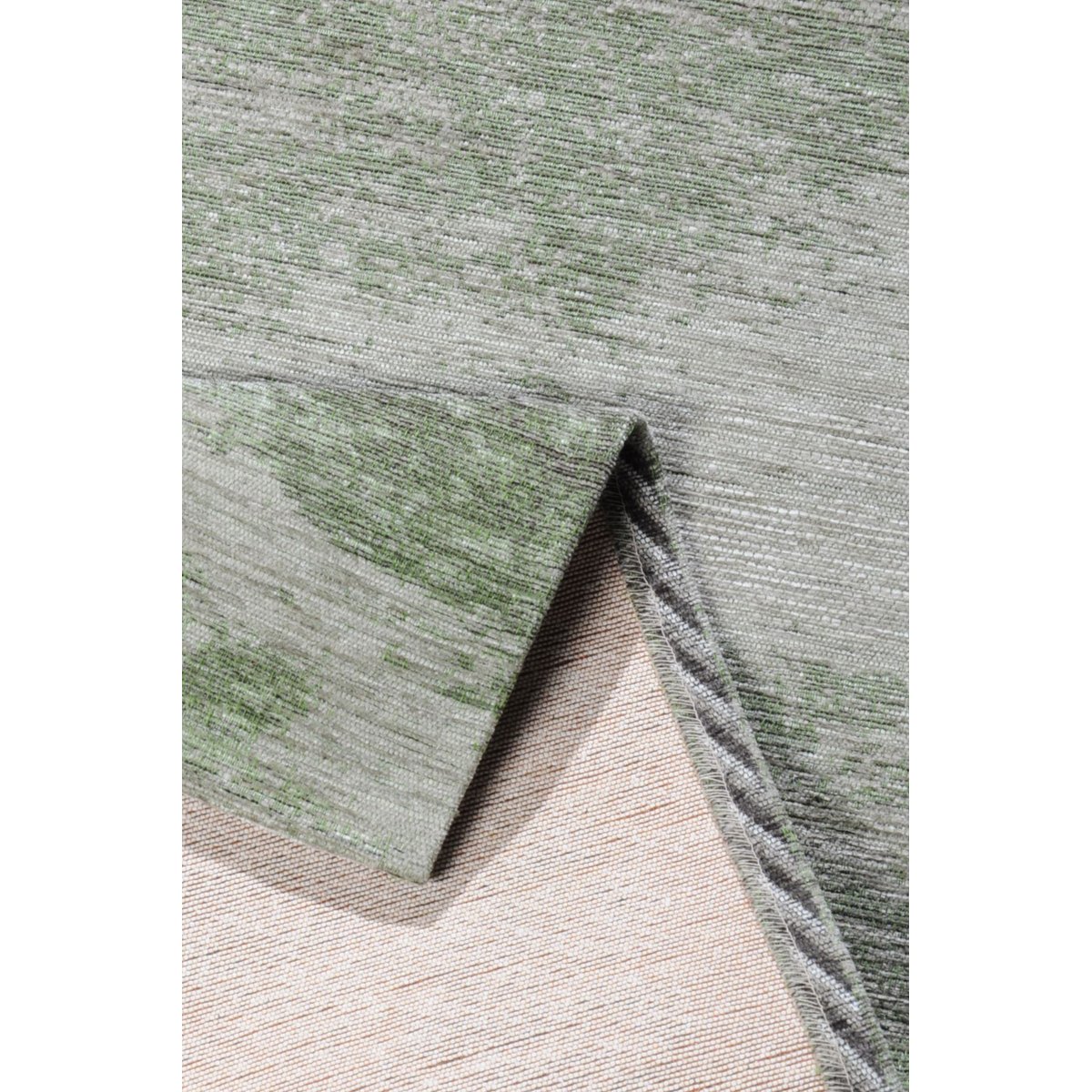 Tapis salon Heritage, tissé plat, brillant vert clair, THEKO