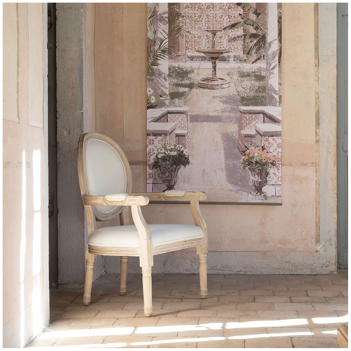 Fauteuil Marie-Antoinette beige, MATHILDE M