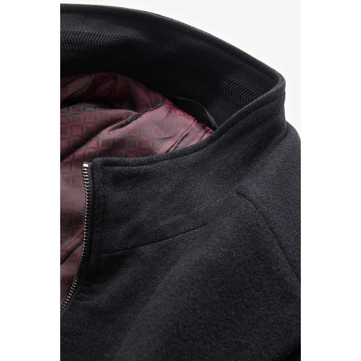 Manteau matelassé à col cheminée noir, NEXT