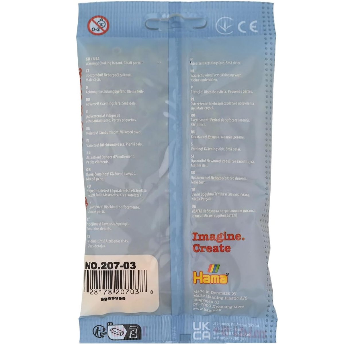 Sachet 1000 perles plastique jaune, HAMA