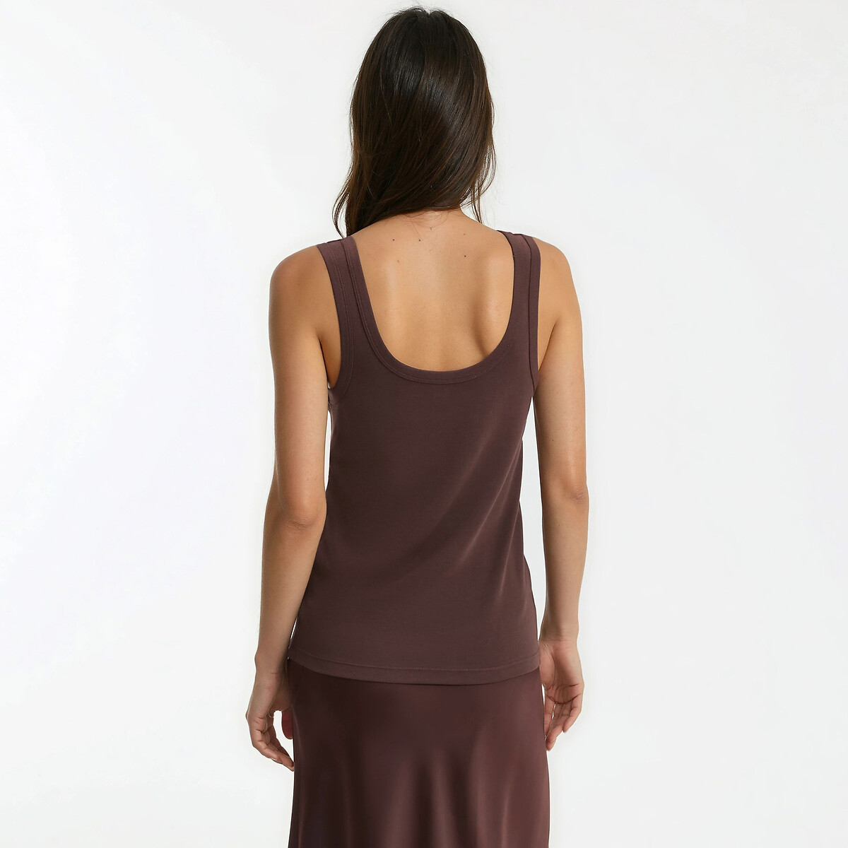 Top girocollo marrone, LA REDOUTE COLLECTIONS