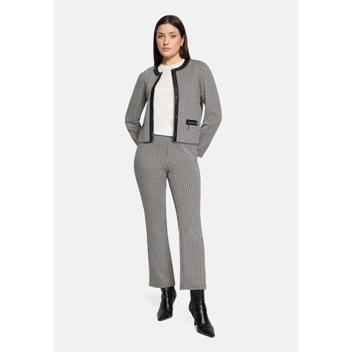 Veste blazer à manches longues blanc/noir, BETTY BARCLAY