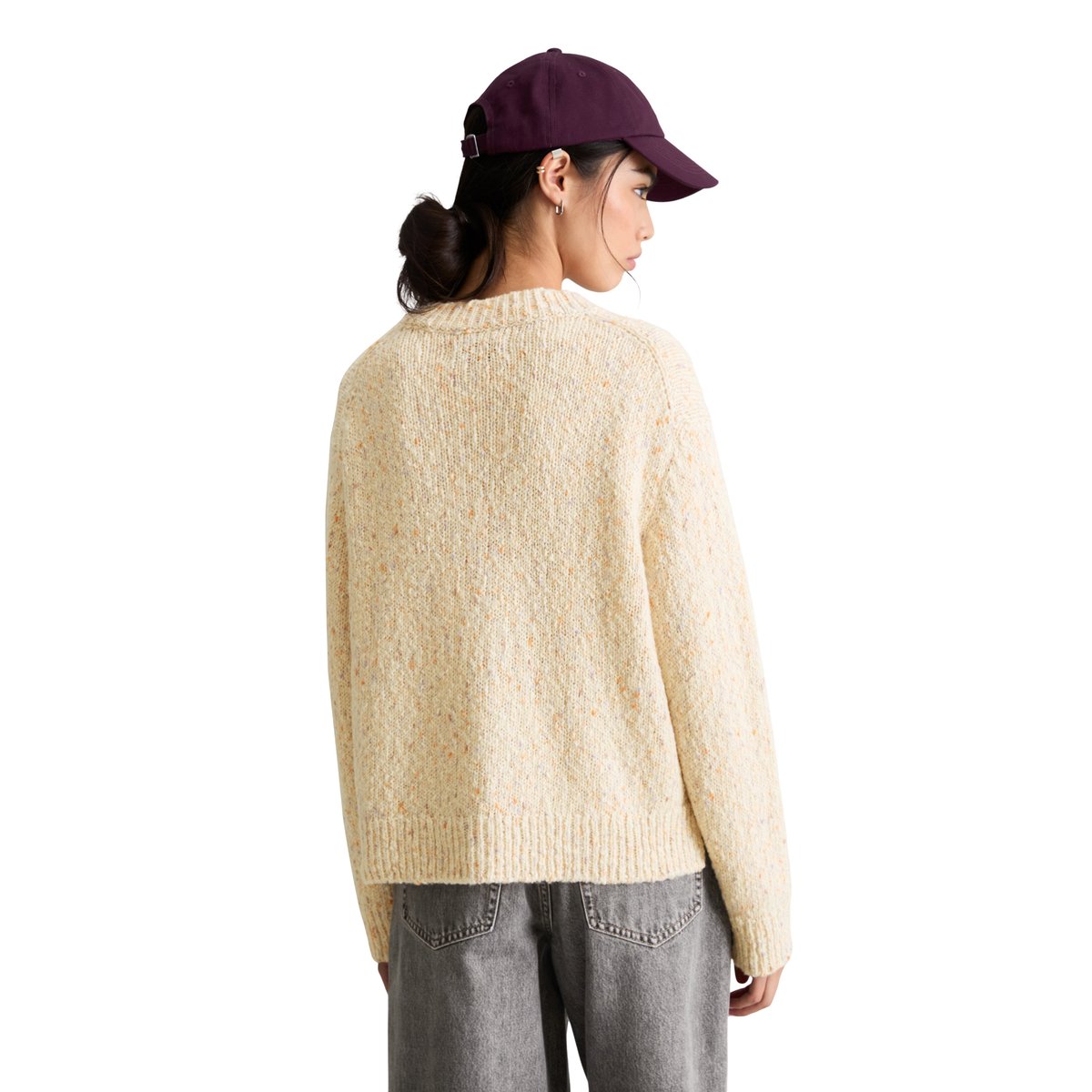 Cardigan en tweed coupe décontractée en mélange de coton et de laine vierge blanc, MARC O’POLO DENIM