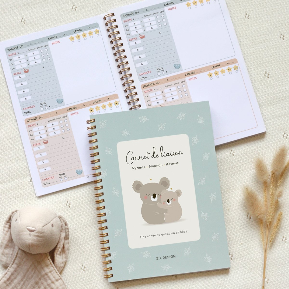 Carnet de liaison parents nounous couleur unique, ZÜ