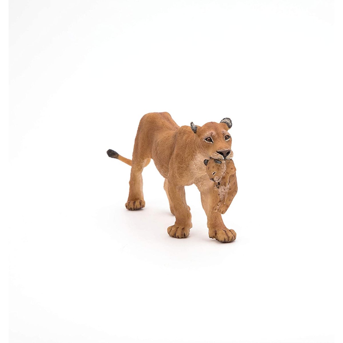 Figurine Lionne avec son bébé lionceau marron, PAPO