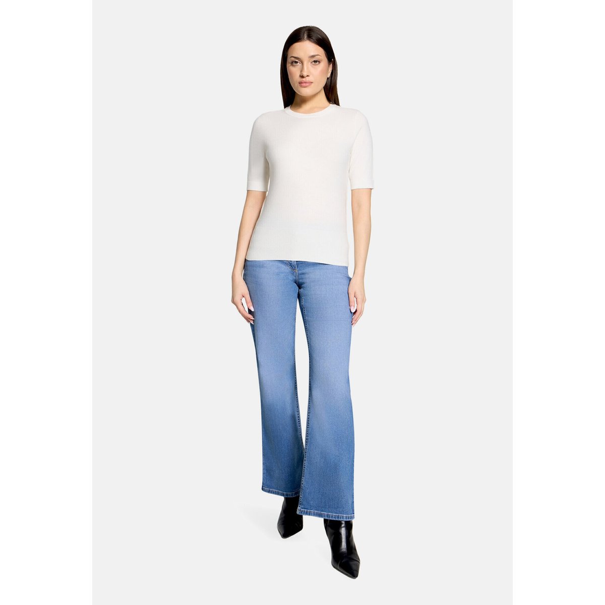 Pull-over basique manches courtes blanc, BETTY BARCLAY