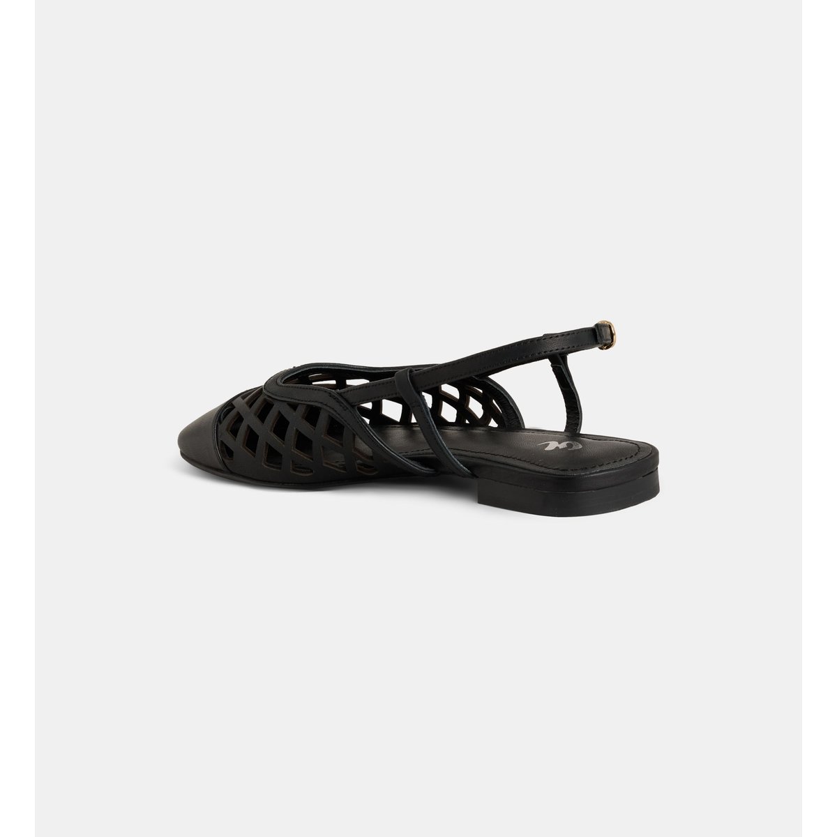 Ballerines slingback plates ajourées bettina cuir noir, GALERIES LAFAYETTE