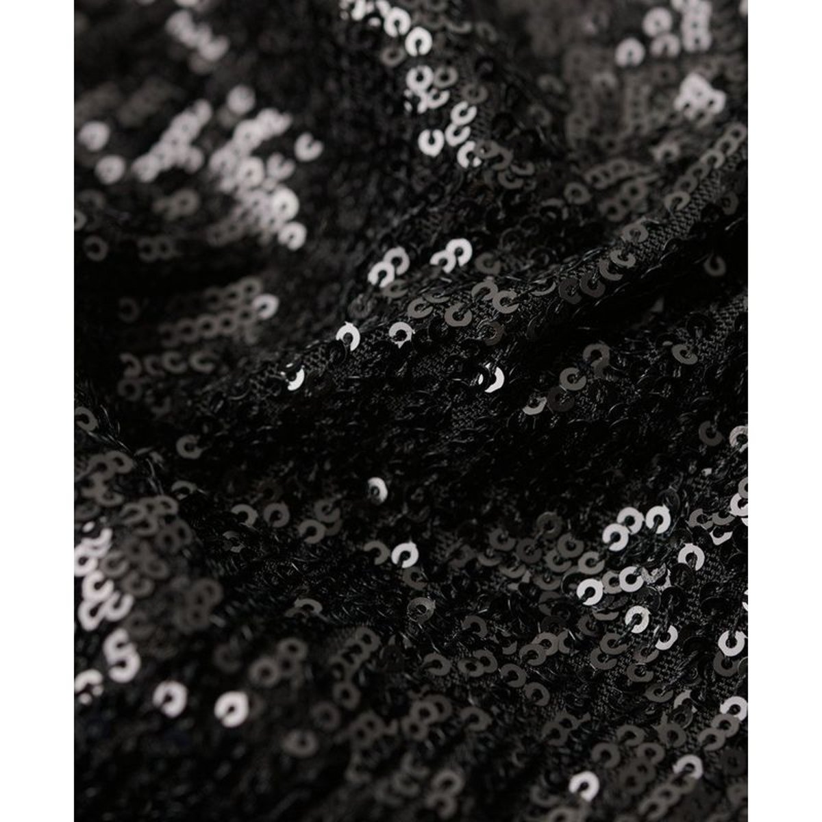 Haut dos nu à sequins et col bénitier noir à sequins angulaires, SUPERDRY
