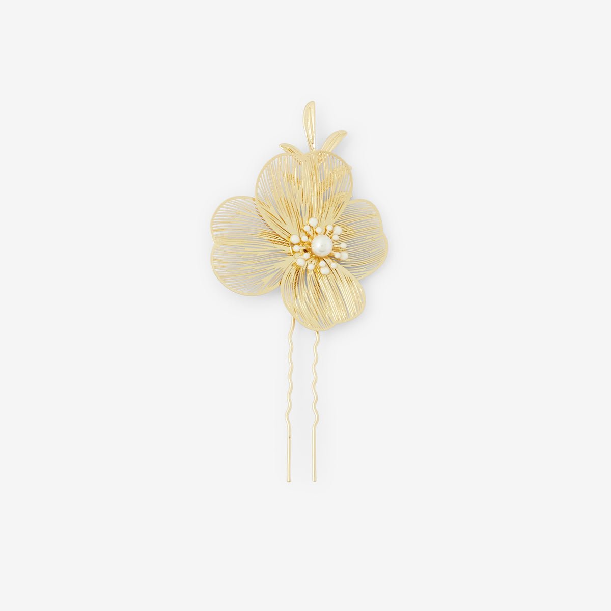 Pic à cheveux fleur en filigrane doré doré, BALABOOSTE