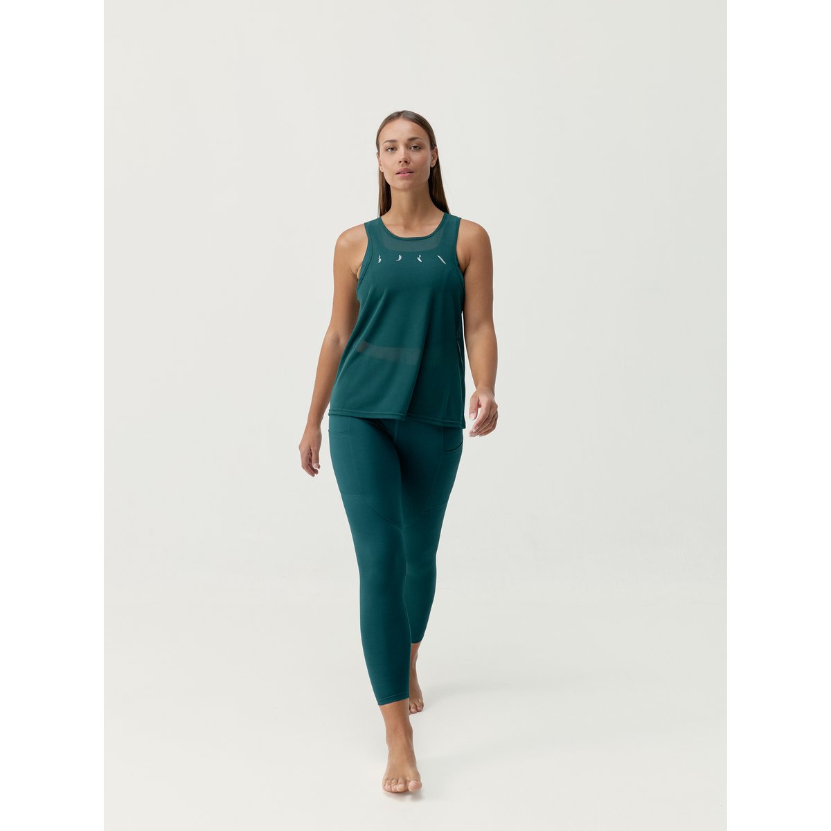 T-shirt de sport femme Bora Sans manches séchage rapide vert forêt, BORN