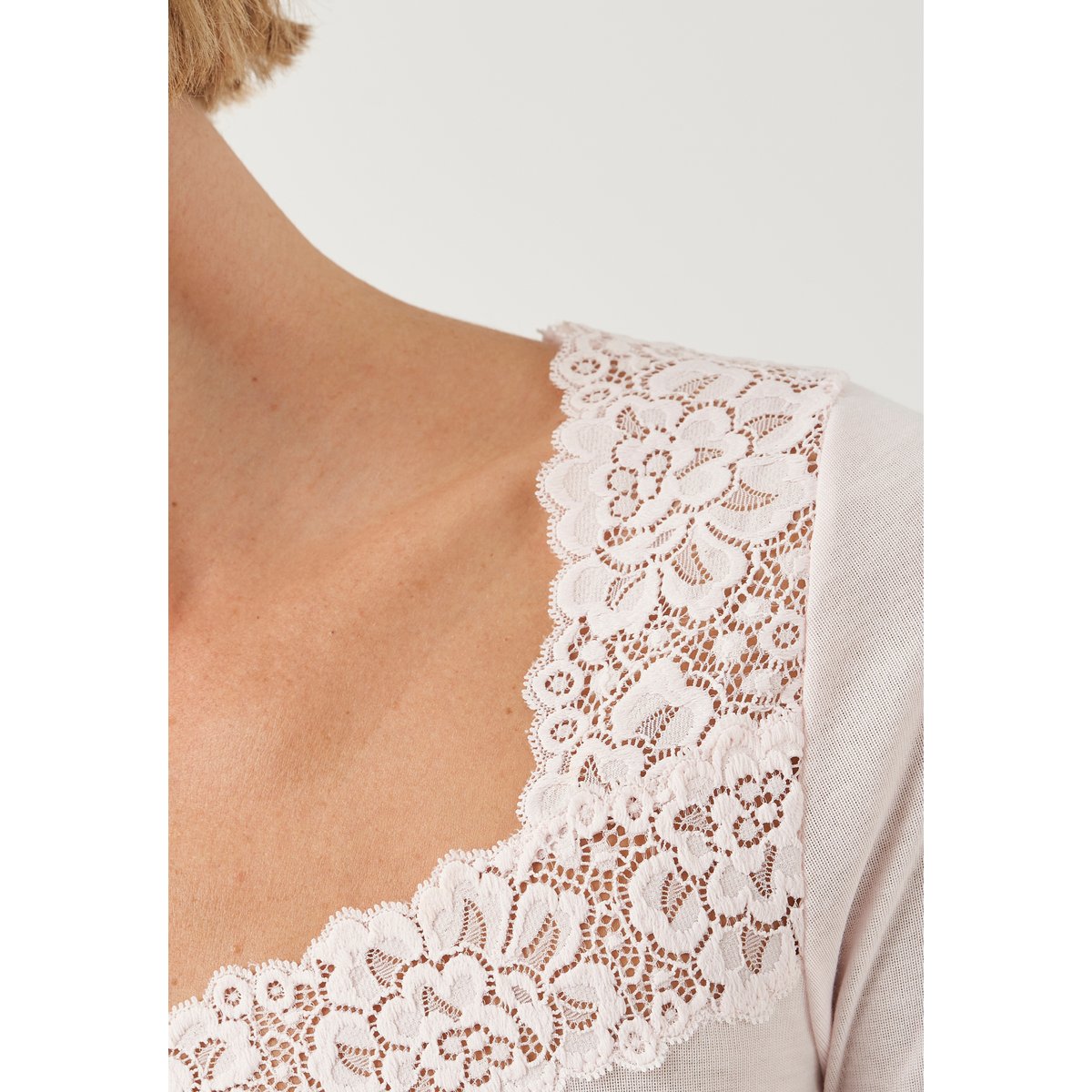 T-shirt douceur soyeuse Thermolactyl rose pâle, DAMART