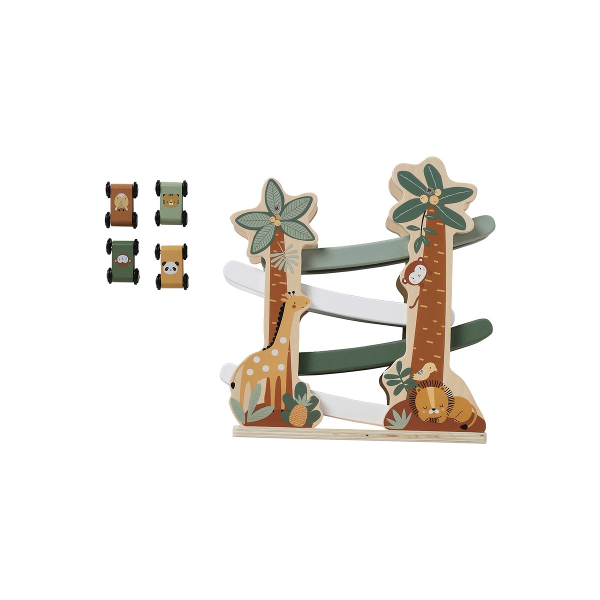 Le toboggan des animaux TANZANIE en bois FSC® vert, VERTBAUDET