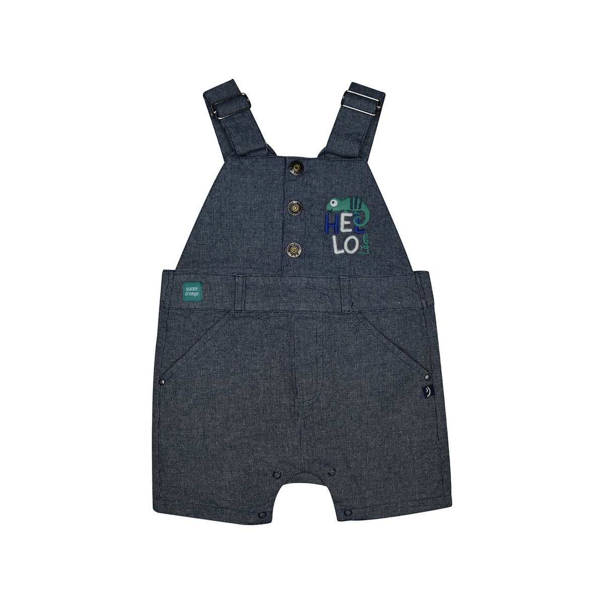 Tshirt salopette lelian court bebe bleu, SUCRE D'ORGE