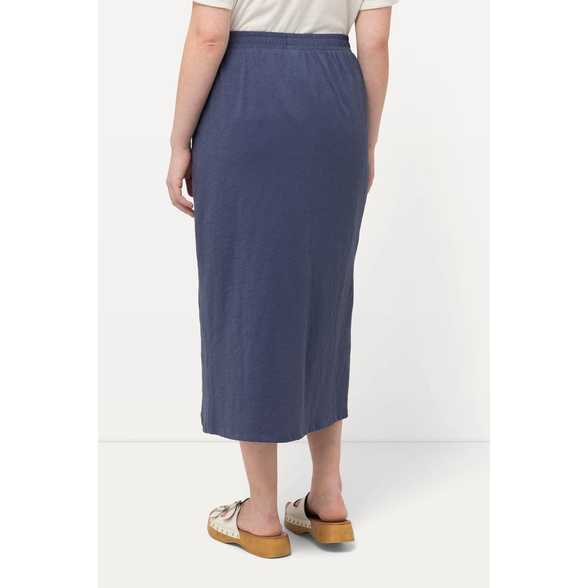 Jupe doublée en jersey de coton bio bleu encre, ULLA POPKEN