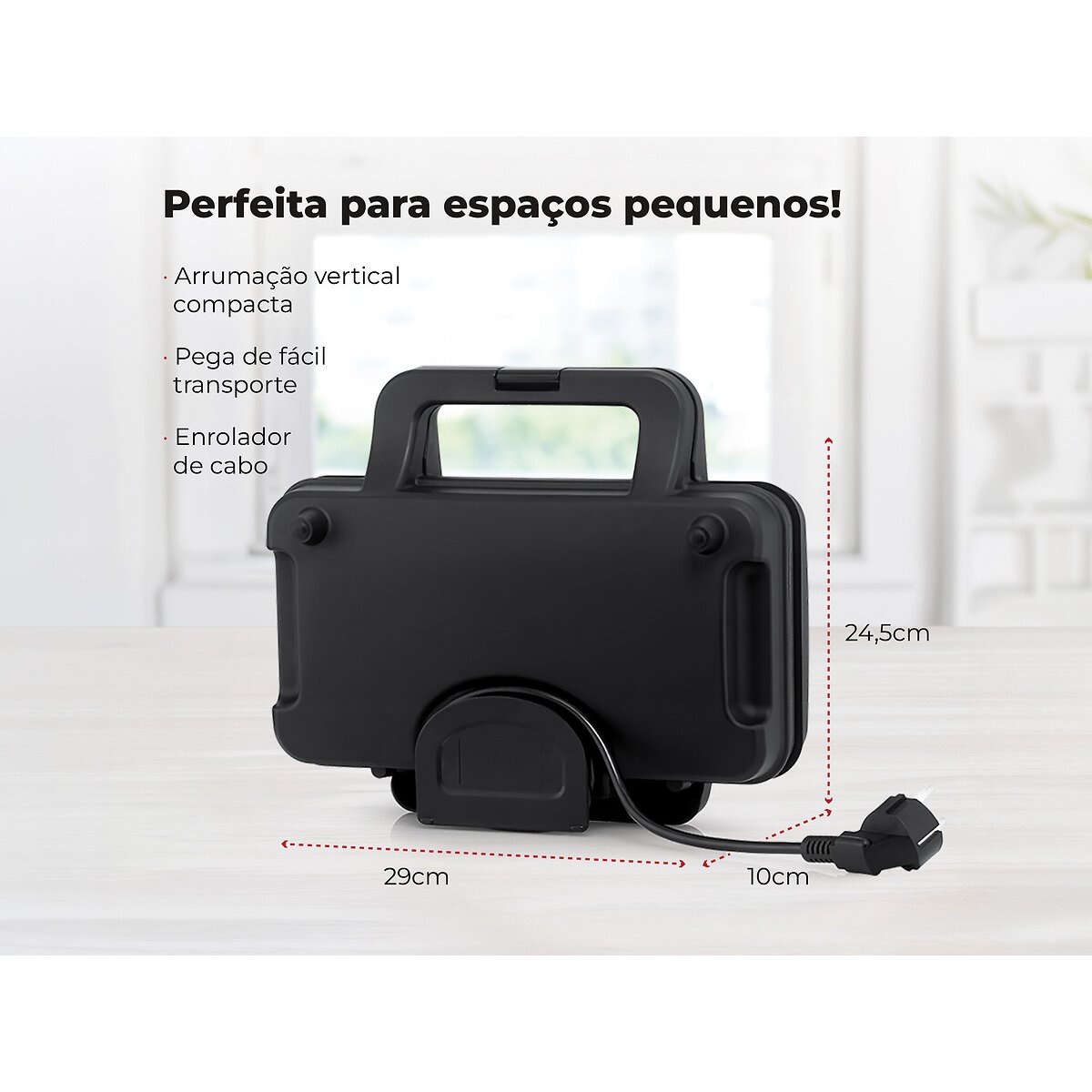 Sanduicheira Preta 900W 4971FL, FLAMA preto , FLAMA