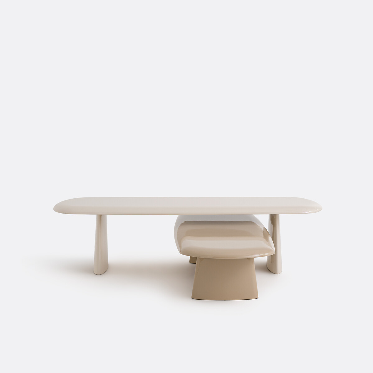 Semi-Nested Coffee Tables, Set of 2, Jaya white/beige, LA REDOUTE INTERIEURS