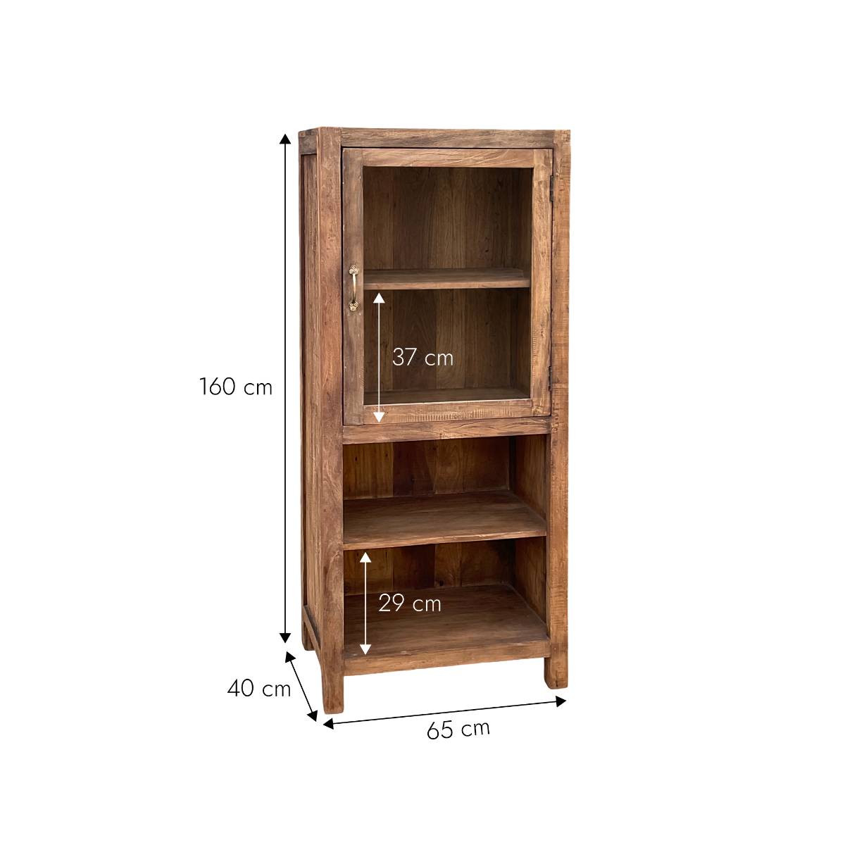 Colonne en bois recyclé INDRA bois foncé, MADE IN MEUBLES