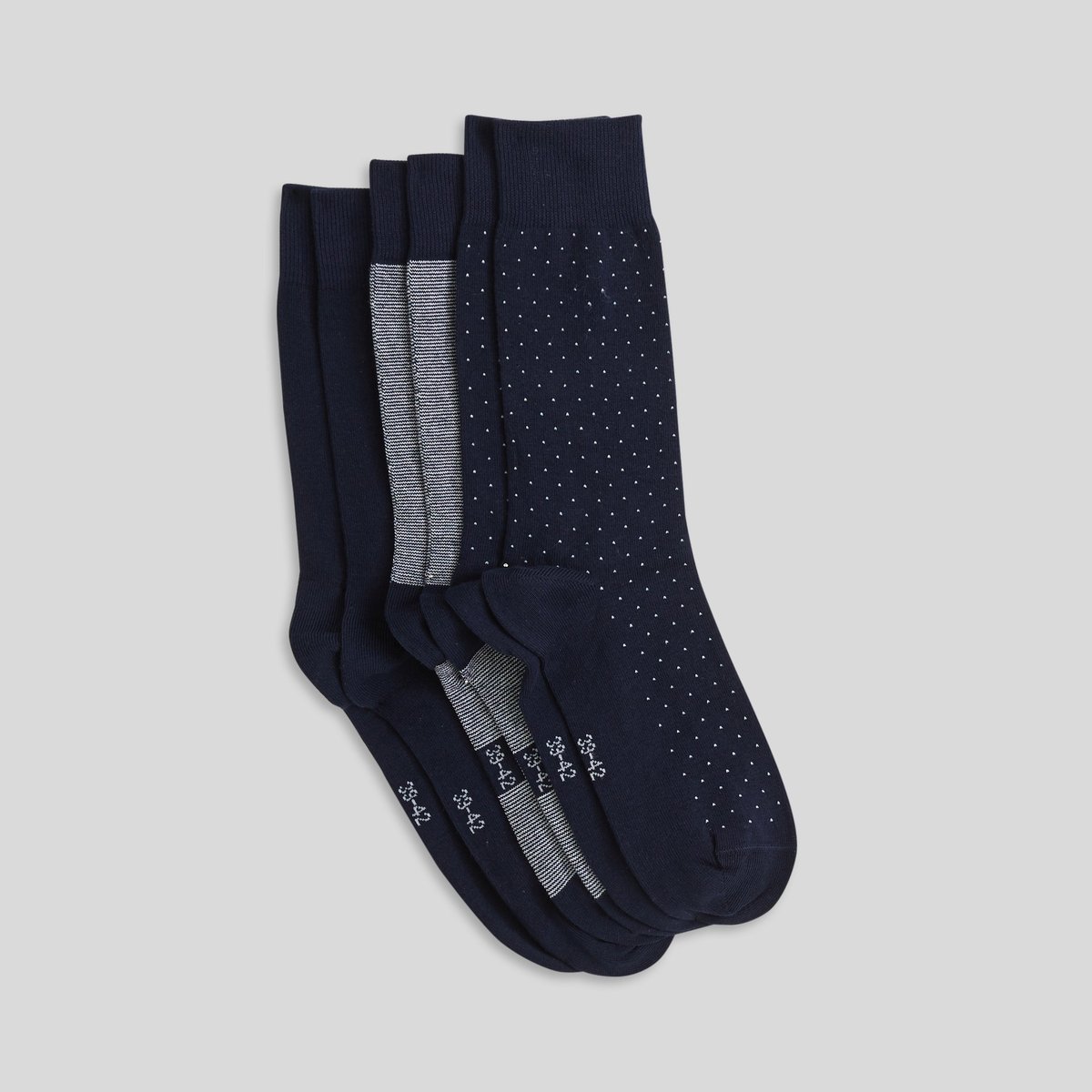 Lot de 3 paires de chaussettes marine, MONOPRIX
