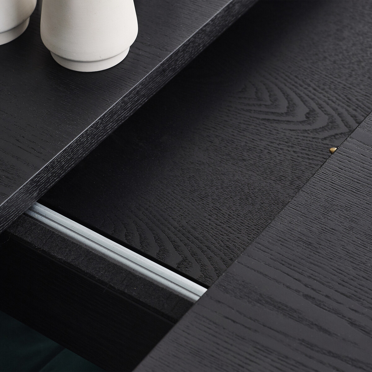 Lucien Fluted Wood Extending Dining Table black, SO'HOME