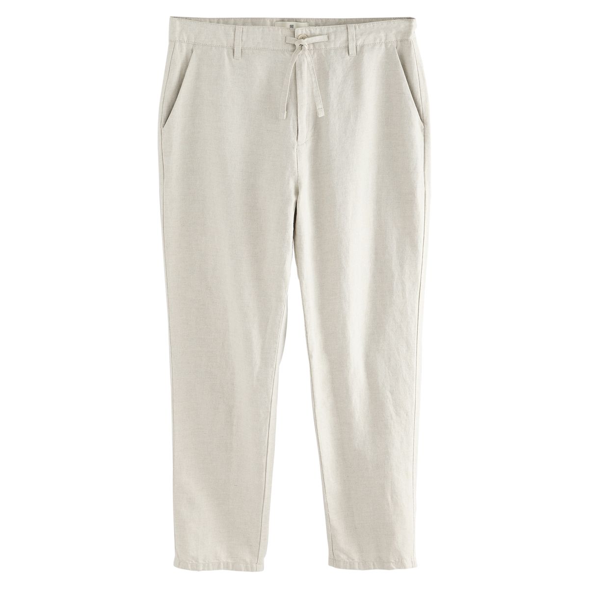Pantalon chino en sergé de coton et lin pierre légère, NEXT