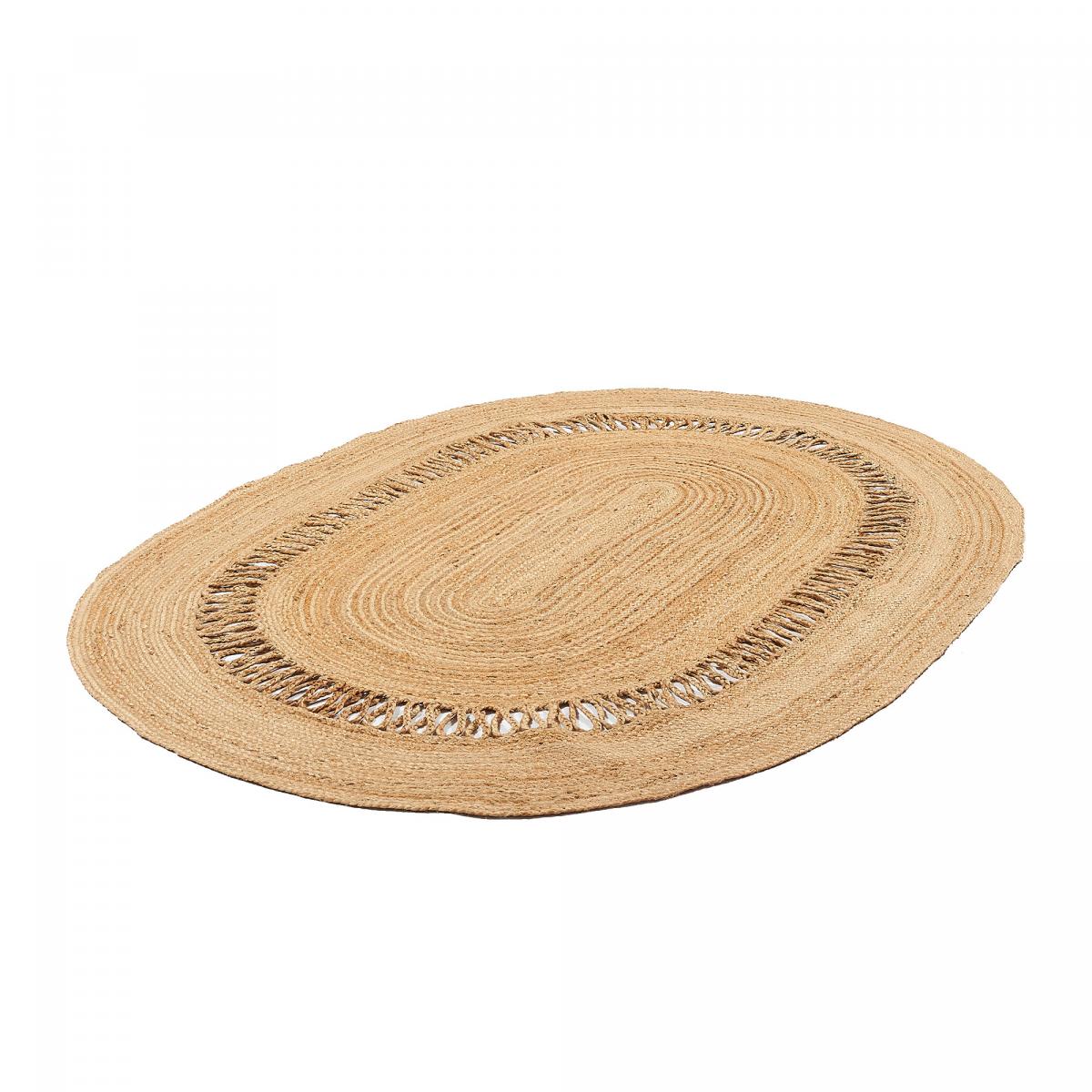 Tapis jute fait main JUTOVAL beige, UN AMOUR DE TAPIS