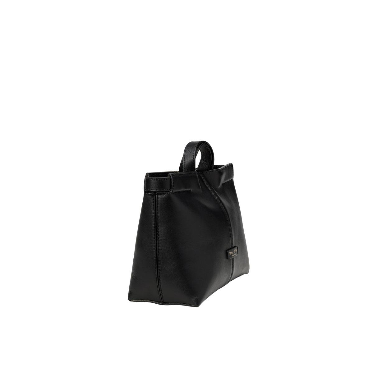 Sac à bandoulière en cuir de veau noble noir, MARC O'POLO