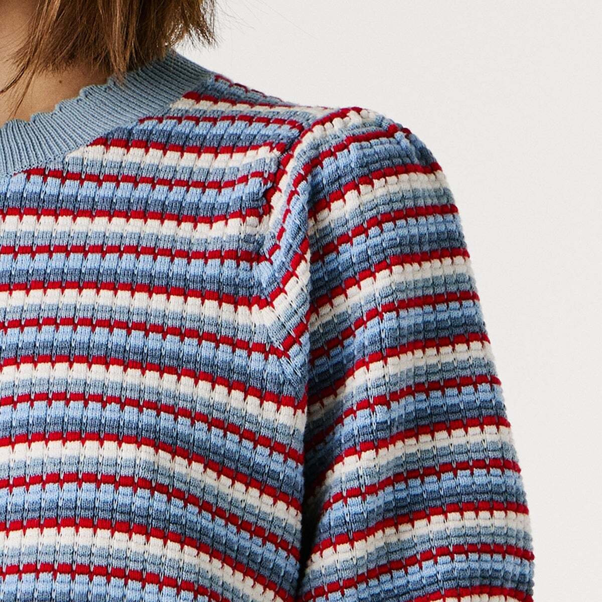 Pull En Maille À Rayures bleus de l'union, PEPE JEANS