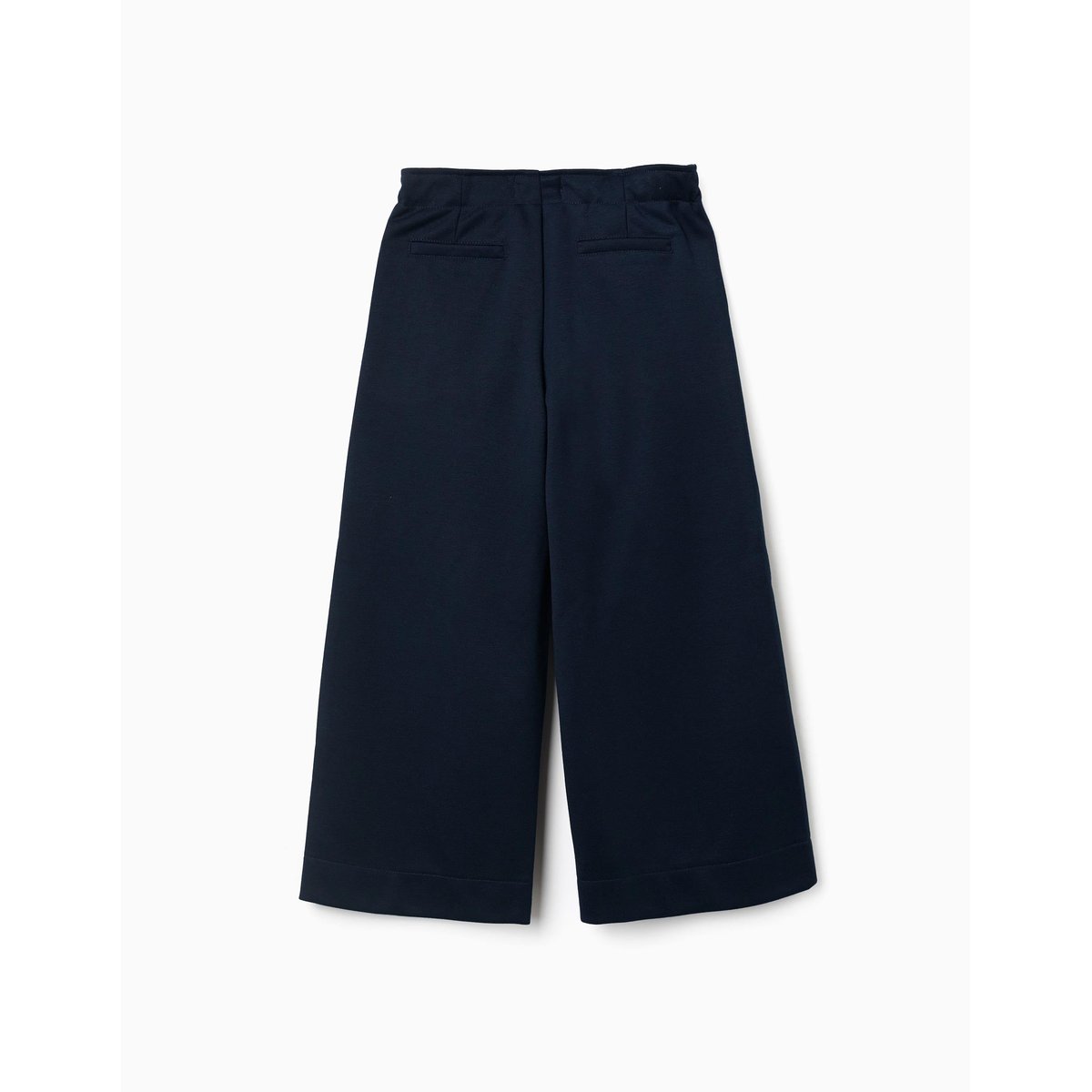 Pantalon à jambe large en maille interlock bleu foncé, ZIPPY