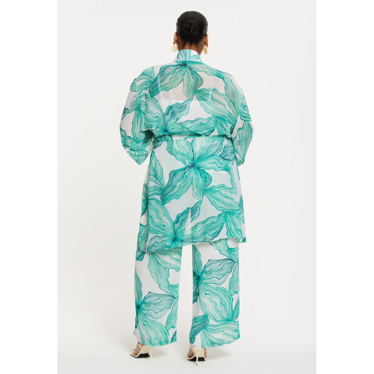 Kimono imprimée turquoise, YOEK