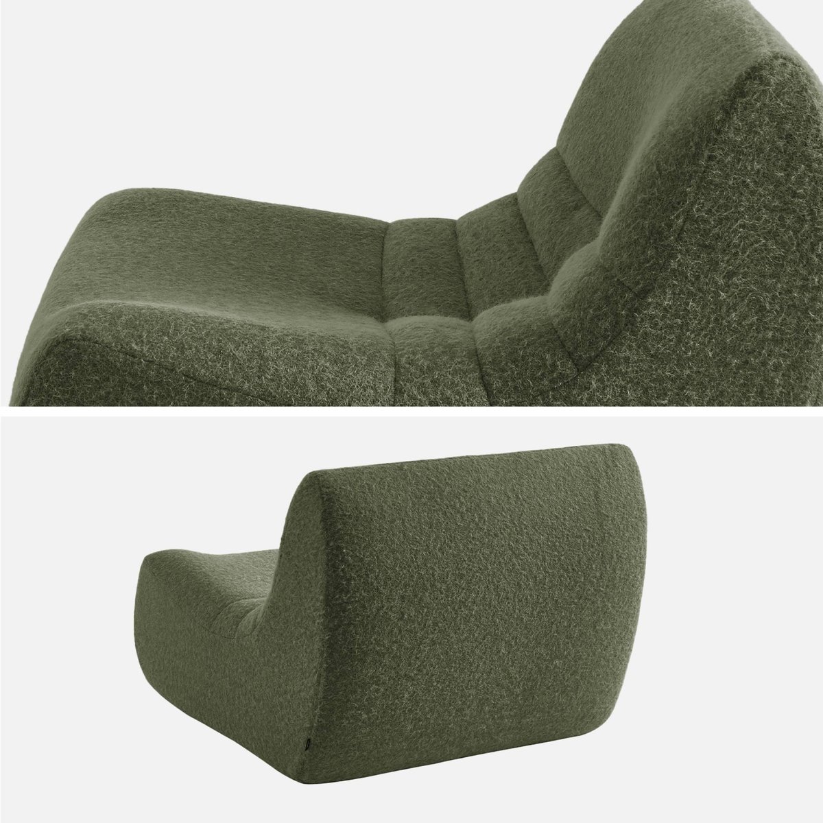 Chauffeuse tissu effet alpaca 3 places SOKOL beige, SWEEEK