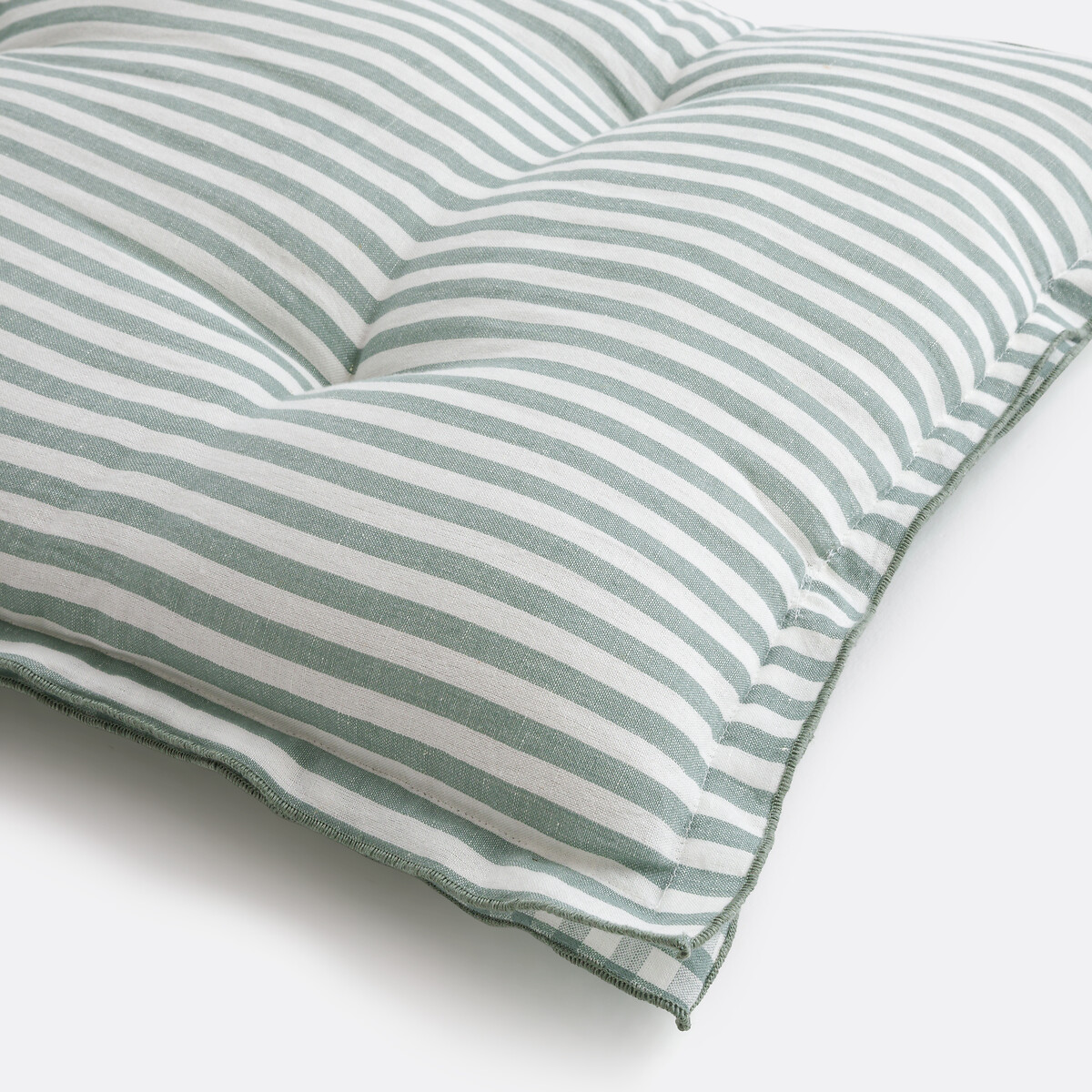 Tapete de chão em xadrez, algodão e linho, comprimento 120 cm, Cottage verde-acinzentado, LA REDOUTE INTERIEURS