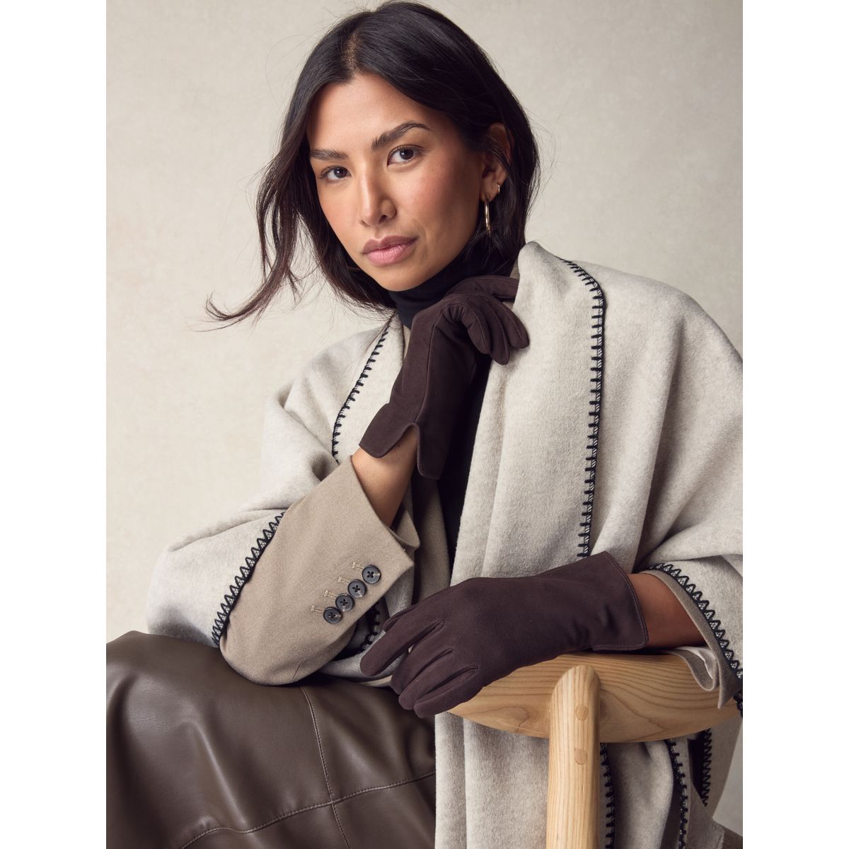 Gants n. premium marron chocolat, NEXT