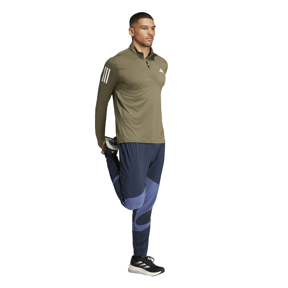 Pantaloni da running bicolore con piccolo logo 90001524, adidas Performance