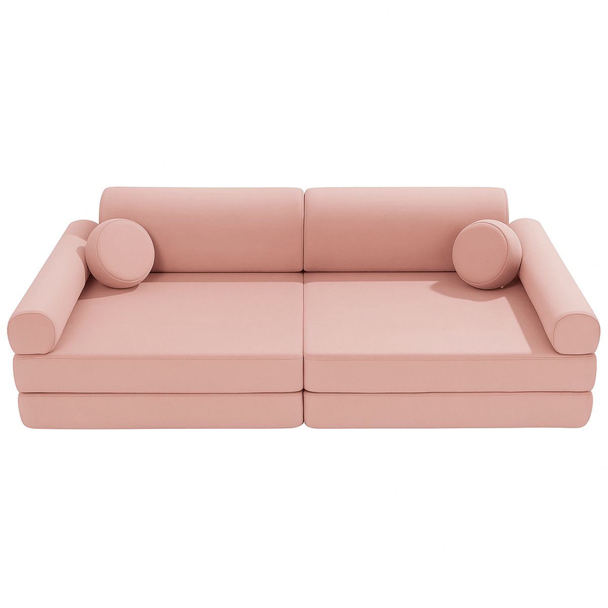 Canapé modulable velours enfant 8 pcs VELVET rose, MEOW BABY