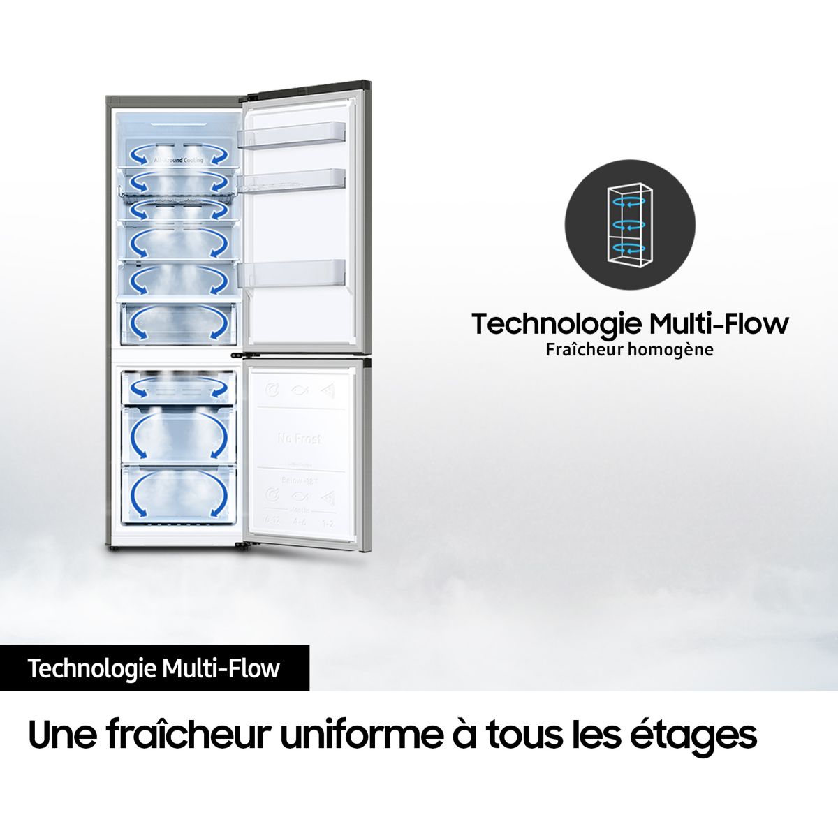 Réfrigérateur combiné RB38C600DSA couleur unique, SAMSUNG