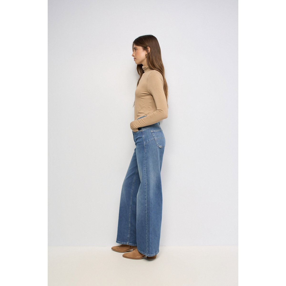 JEAN FAITH PUSH IN WIDE bleu foncé, SALSA JEANS