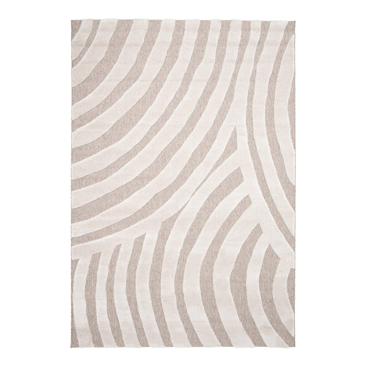 Tapis en relief style japandi ONDE beige sable, AFK LIVING