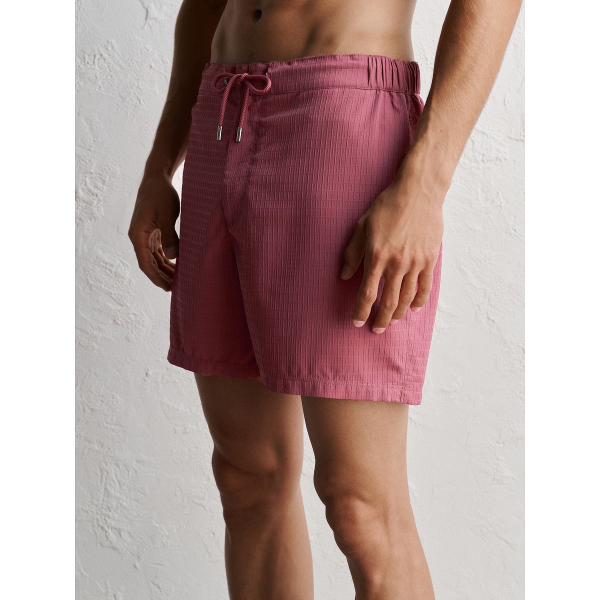 Short de bain 5 pouces doux à texture gaufrée signature rose mauve, NEXT