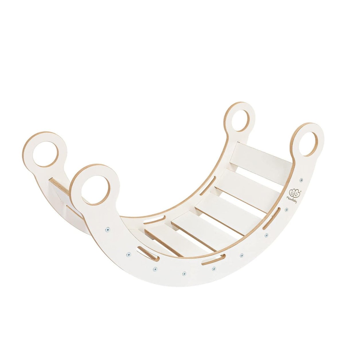 Arche Rocker d’éveil avec rampe sans coussin rocker blanc avec coussin rose, MEOW BABY