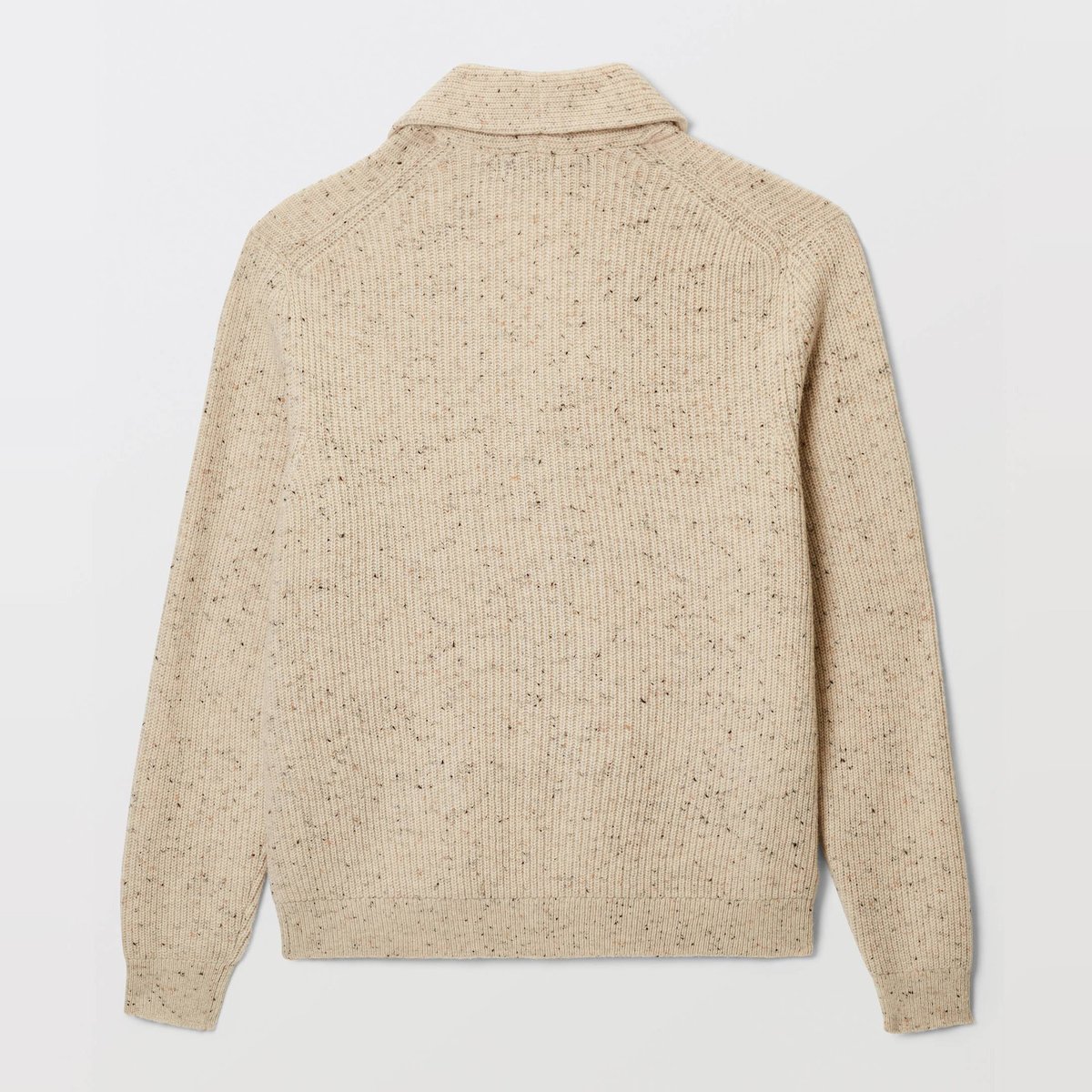 Gilet col châle en laine pleurote, MONOPRIX