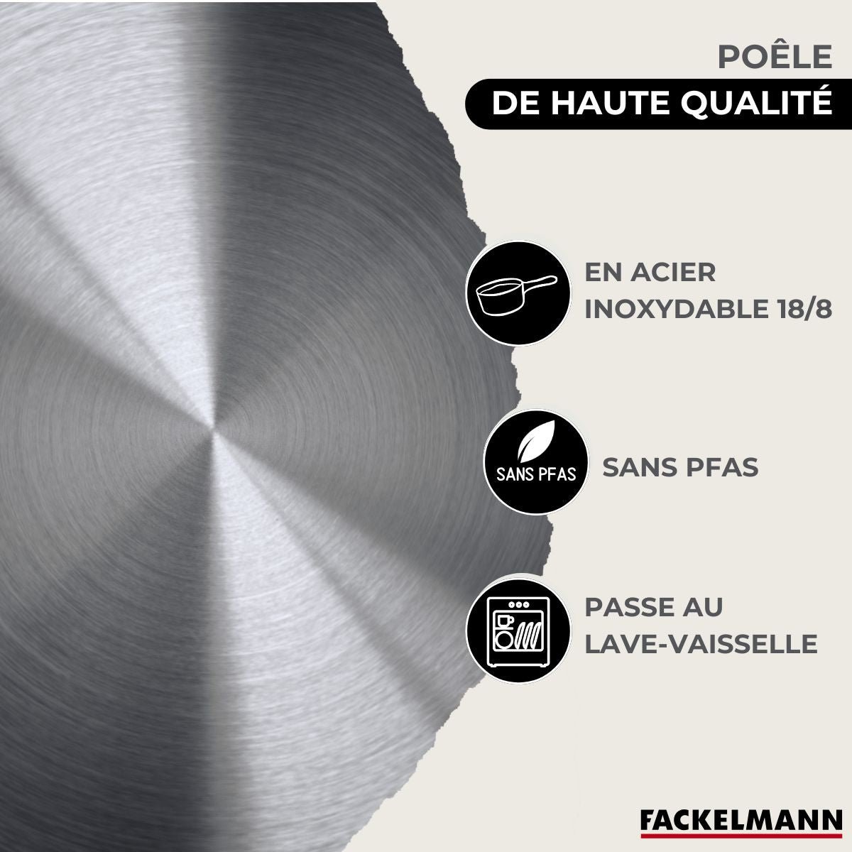 Set de 2 poêles 20 et 24 cm en inox ETERNA inox, FACKELMANN
