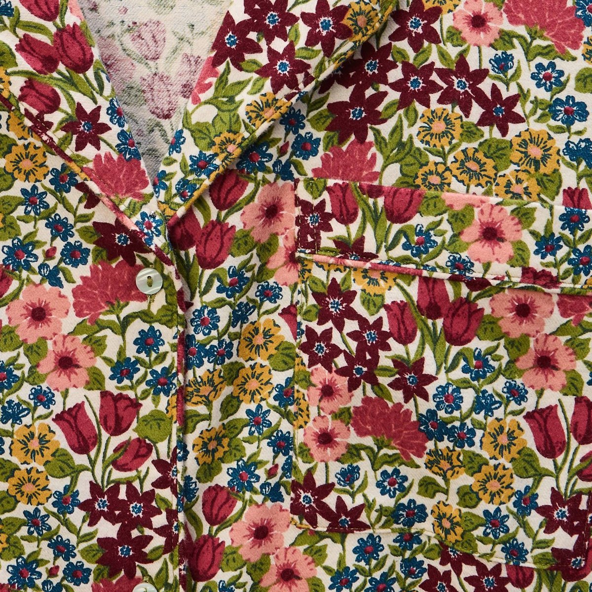 Chemise de nuit imprimée en coton gratté en coton bio GOTS amaretti, MONOPRIX